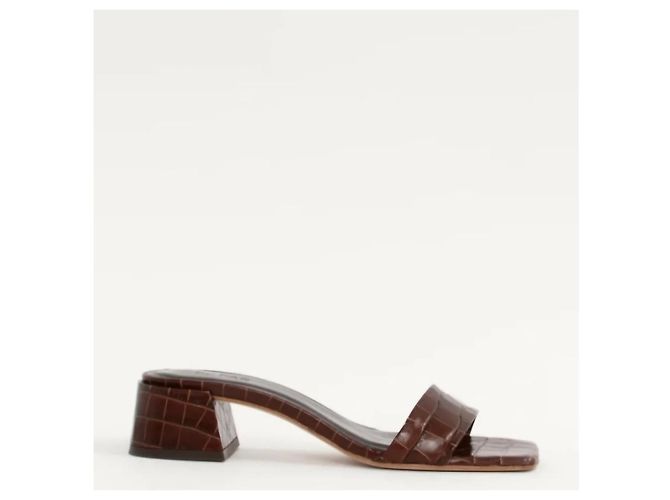 By Far Mule in pelle Courtney Cioccolato - vista 2