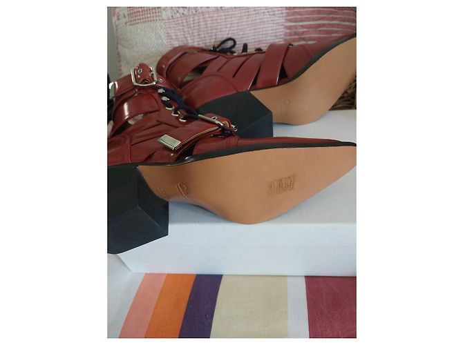 Botines Chloé de piel rojo oscuro Burdeos - vista 4