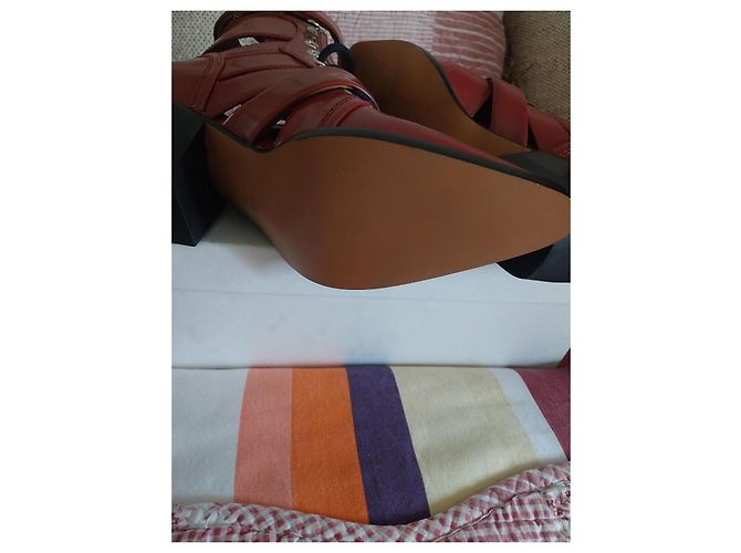 Botines Chloé de piel rojo oscuro Burdeos - vista 8