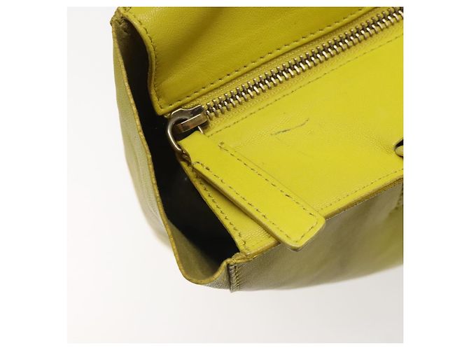 Céline Borsa a mano in pelle gialla Auth fm4363 Giallo - vista 10