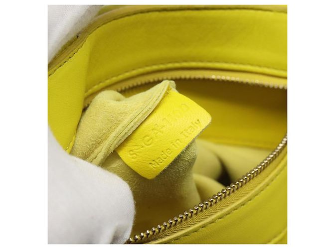 Céline Borsa a mano in pelle gialla Auth fm4363 Giallo - vista 12