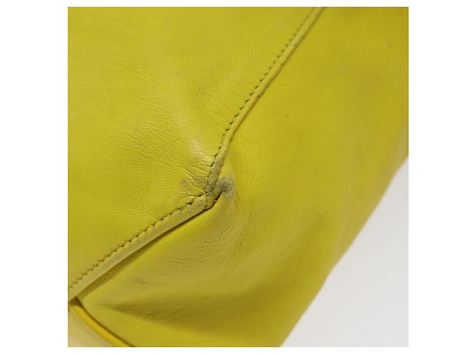 Céline Borsa a mano in pelle gialla Auth fm4363 Giallo - vista 14