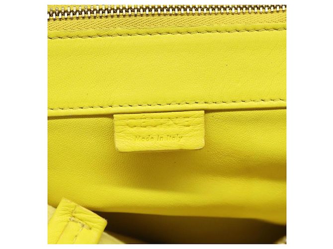 Céline Borsa a mano in pelle gialla Auth fm4363 Giallo - vista 18