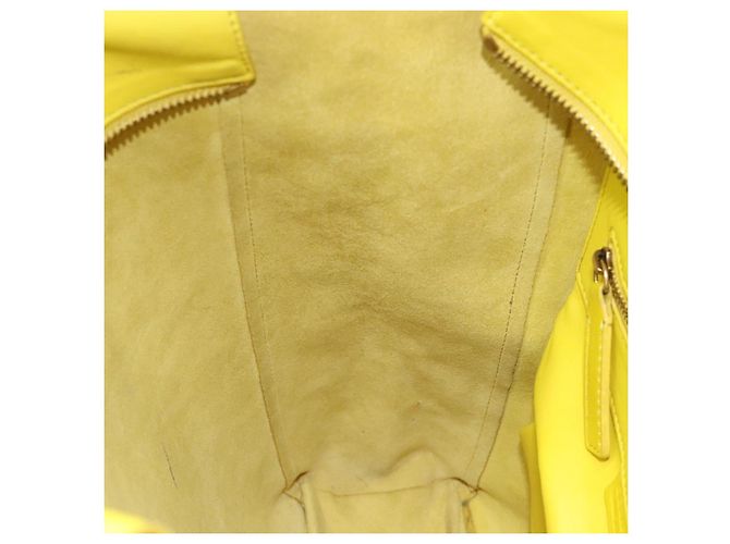 Céline Borsa a mano in pelle gialla Auth fm4363 Giallo - vista 19