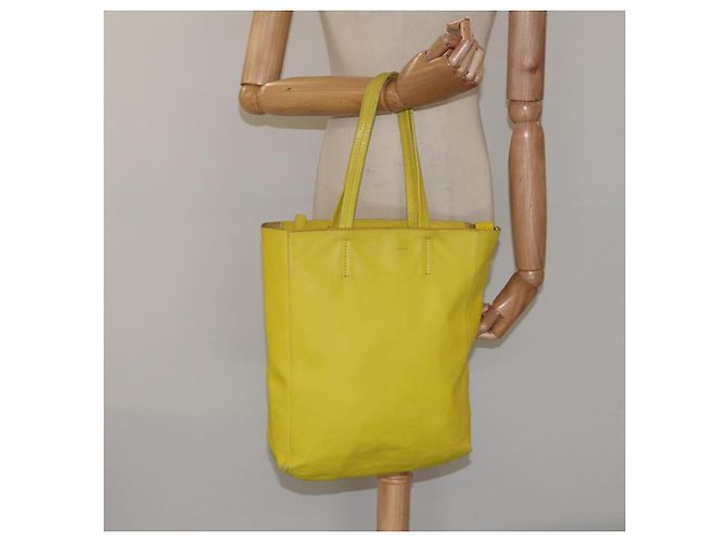 Céline Borsa a mano in pelle gialla Auth fm4363 Giallo - vista 22