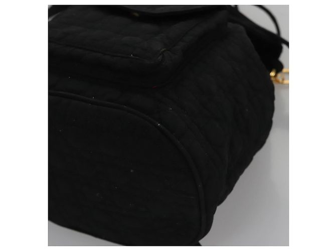 Christian Dior Zaino Lady Dior in nylon nero e oro Auth 113919 D'oro - vista 14