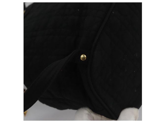 Christian Dior Zaino Lady Dior in nylon nero e oro Auth 113919 D'oro - vista 15