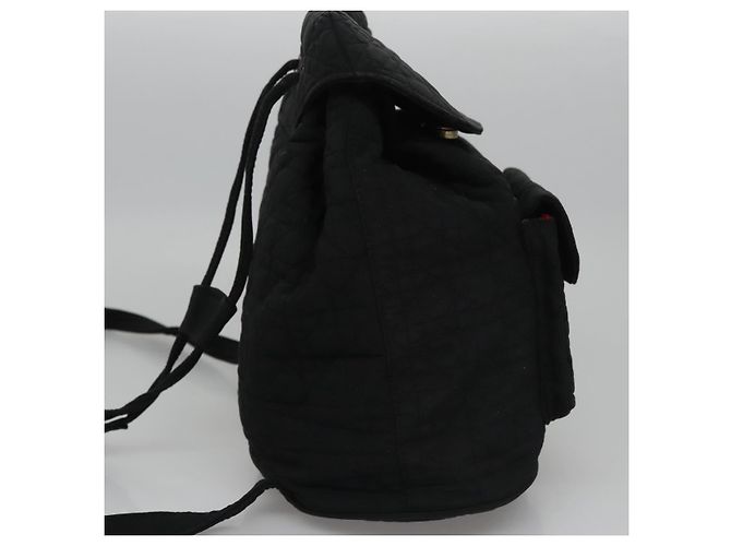 Christian Dior Zaino Lady Dior in nylon nero e oro Auth 113919 D'oro - vista 4