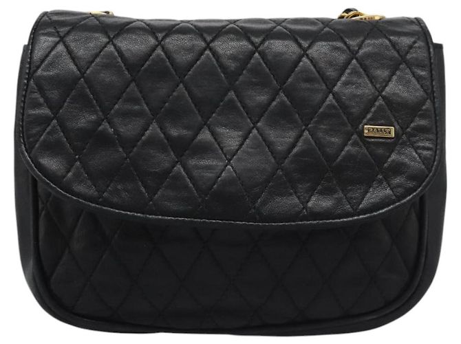 Borsa a spalla BALLY in pelle nera e oro Auth BD059 Nero D'oro - vista 13