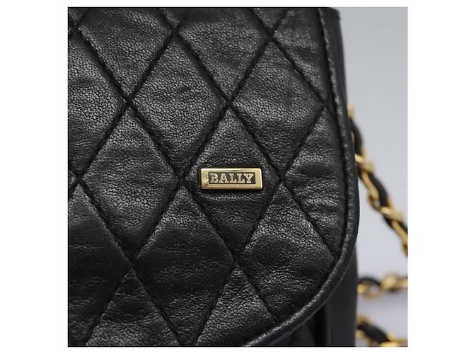 Borsa a spalla BALLY in pelle nera e oro Auth BD059 Nero D'oro - vista 18