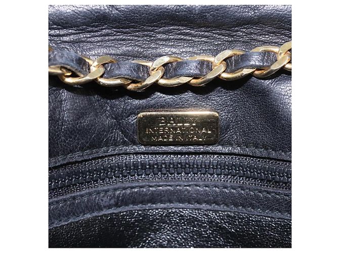 Borsa a spalla BALLY in pelle nera e oro Auth BD059 Nero D'oro - vista 19