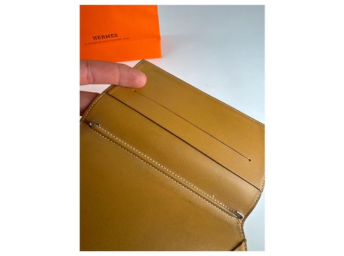 Hermès Vintage Hermes Paris Leder ID-Halter Gelb - Ansicht 11