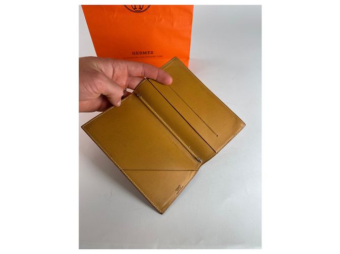 Hermès Vintage Hermes Paris Leder ID-Halter Gelb - Ansicht 3