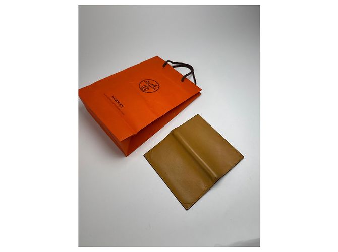 Hermès Vintage Hermes Paris Leder ID-Halter Gelb - Ansicht 5
