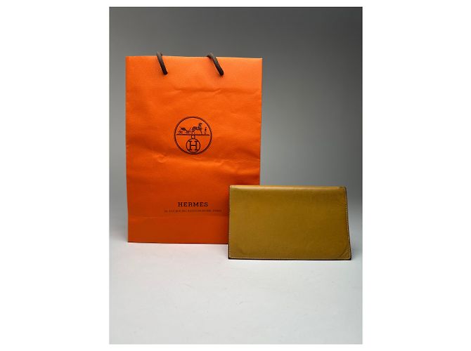 Hermès Vintage Hermes Paris Leder ID-Halter Gelb - Ansicht 6