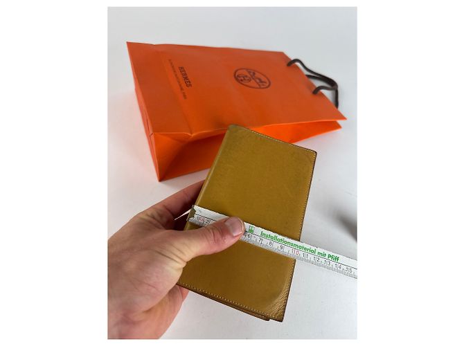 Hermès Vintage Hermes Paris Leder ID-Halter Gelb - Ansicht 8
