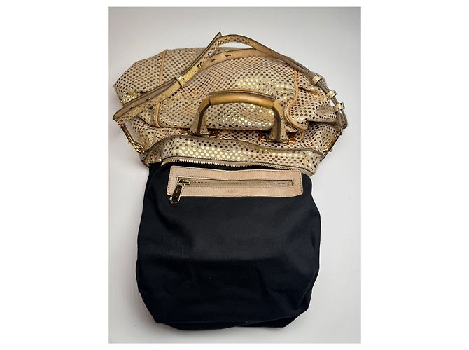 Chloé Vintage Chloe 2-Wege Leder Tasche golden - Ansicht 2