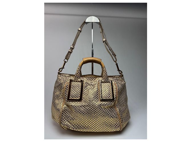 Chloé Vintage Chloe 2-Wege Leder Tasche golden - Ansicht 4