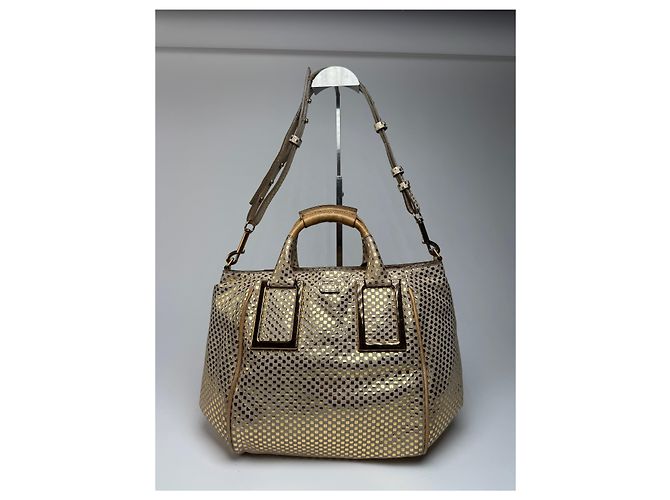 Chloé Vintage Chloe 2-Wege Leder Tasche golden - Ansicht 5