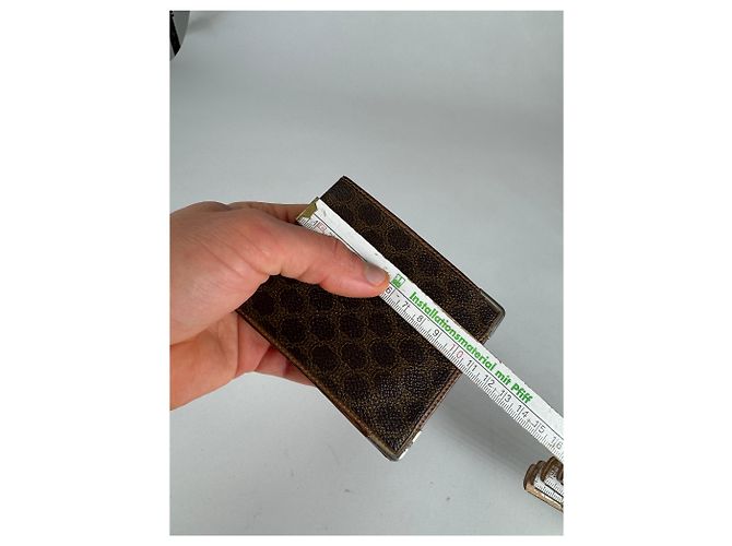 Céline Vintage Celine Paris Leather Monogram Card Holder Brown - view 10