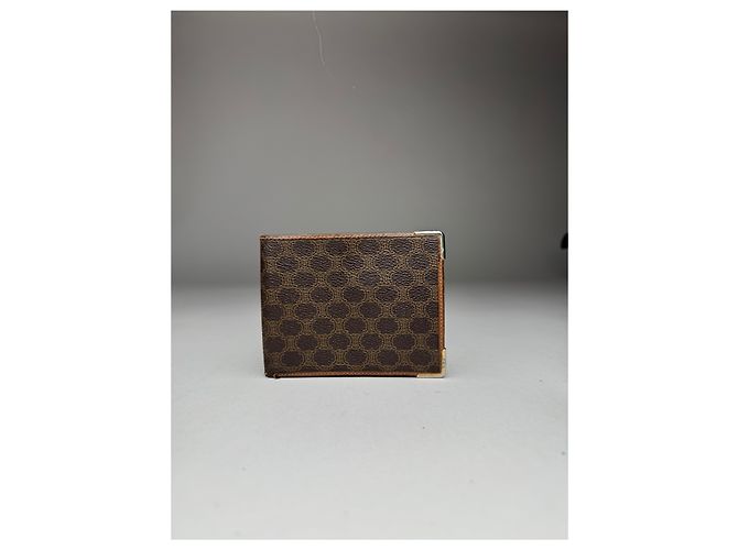 Céline Vintage Celine Paris Leather Monogram Card Holder Brown - view 2
