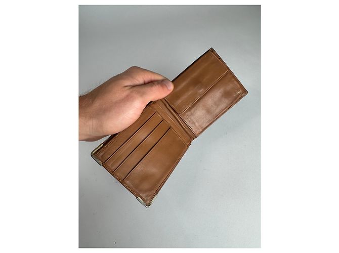 Céline Vintage Celine Paris Leather Monogram Card Holder Brown - view 4