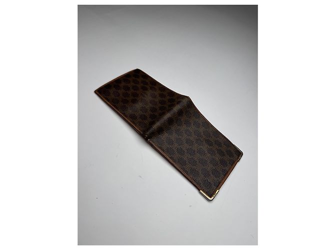 Céline Vintage Celine Paris Leather Monogram Card Holder Brown - view 9