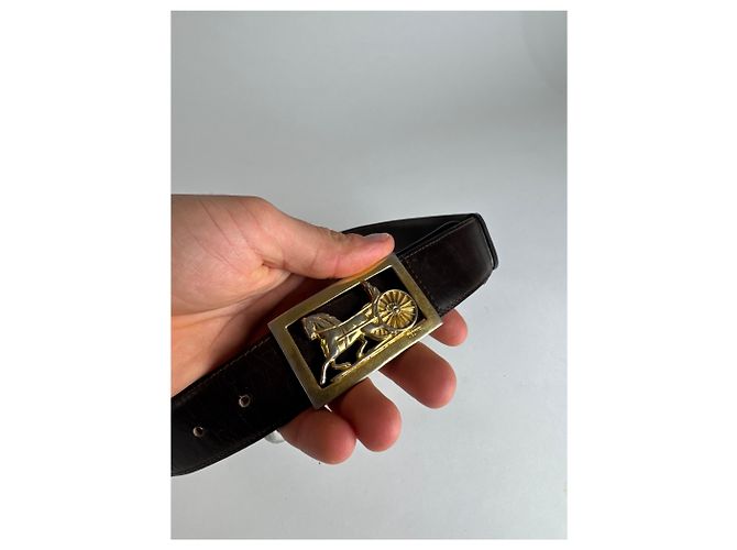 Céline Vintage Celine Paris Leder Gürtel Schwarz - Ansicht 2