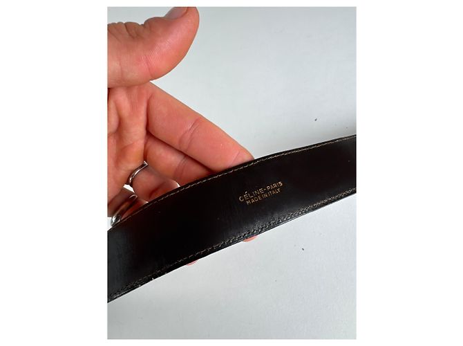 Céline Vintage Celine Paris Leder Gürtel Schwarz - Ansicht 3
