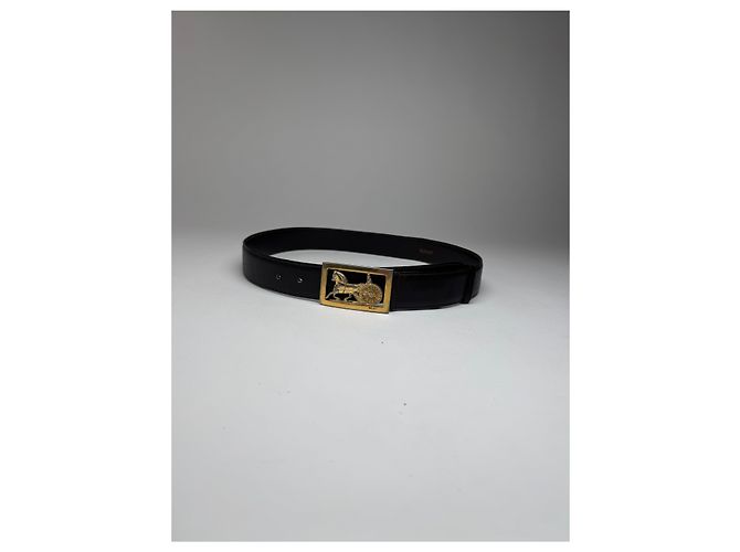 Céline Vintage Celine Paris Leder Gürtel Schwarz - Ansicht 6