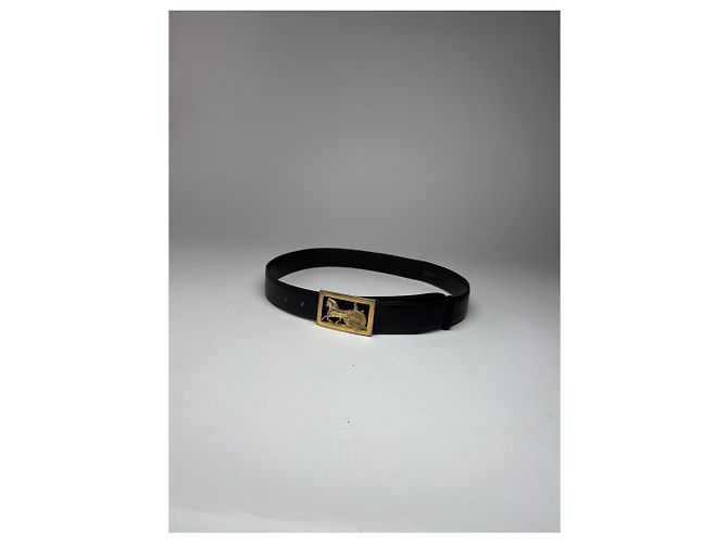 Céline Vintage Celine Paris Leder Gürtel Schwarz - Ansicht 8