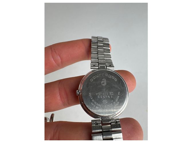 Orologio in acciaio vintage Courreges argento / oro - vista 3