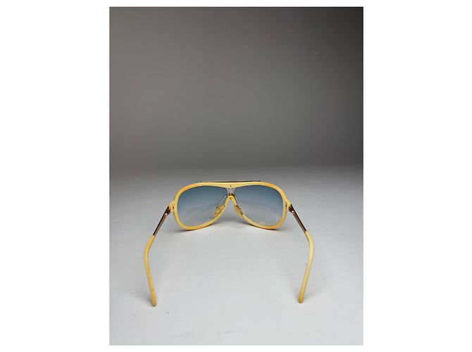 Vintage Loewe Madrid Flieger-Sonnenbrille weiß Beige - Ansicht 2