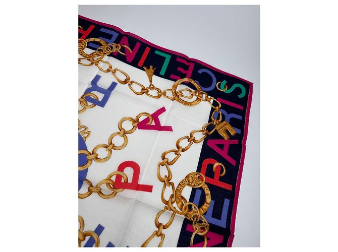 Céline Foulard in seta vintage Celine Paris Multicolore - vista 4