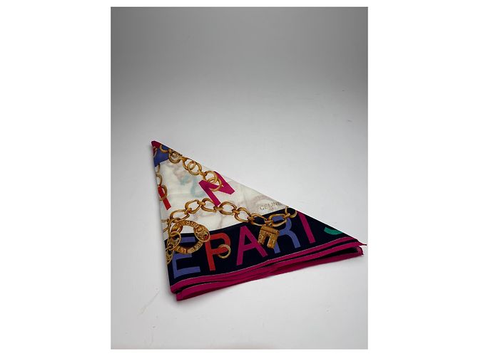 Céline Foulard in seta vintage Celine Paris Multicolore - vista 6