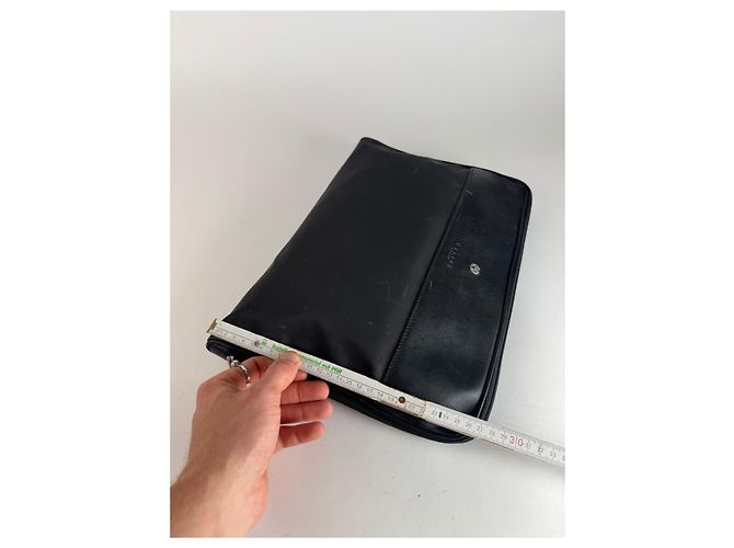 Triomphe Céline Clutch in pelle vintage Celine Paris nera Nero - vista 11