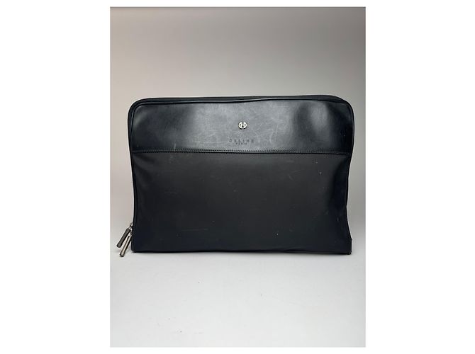 Triomphe Céline Clutch in pelle vintage Celine Paris nera Nero - vista 12