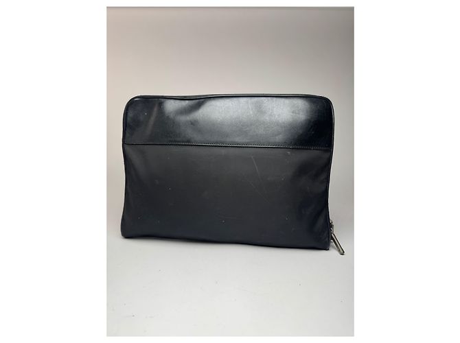 Triomphe Céline Clutch in pelle vintage Celine Paris nera Nero - vista 13
