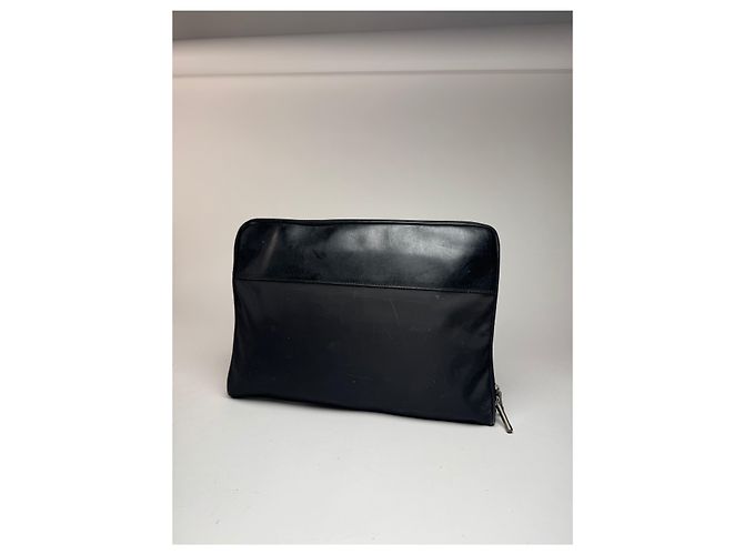 Triomphe Céline Clutch in pelle vintage Celine Paris nera Nero - vista 2