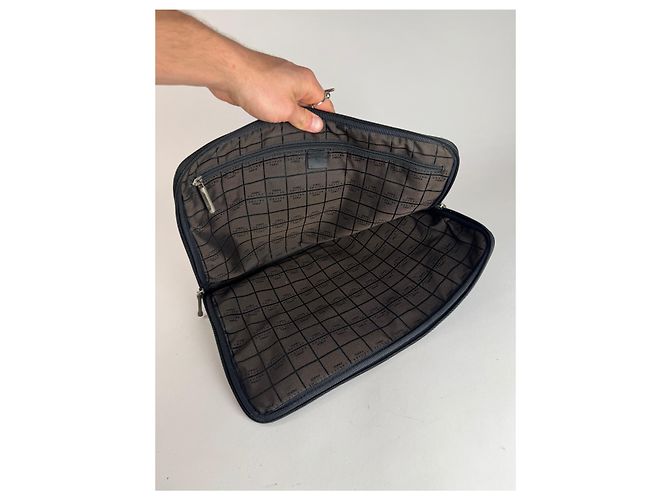 Triomphe Céline Clutch in pelle vintage Celine Paris nera Nero - vista 3