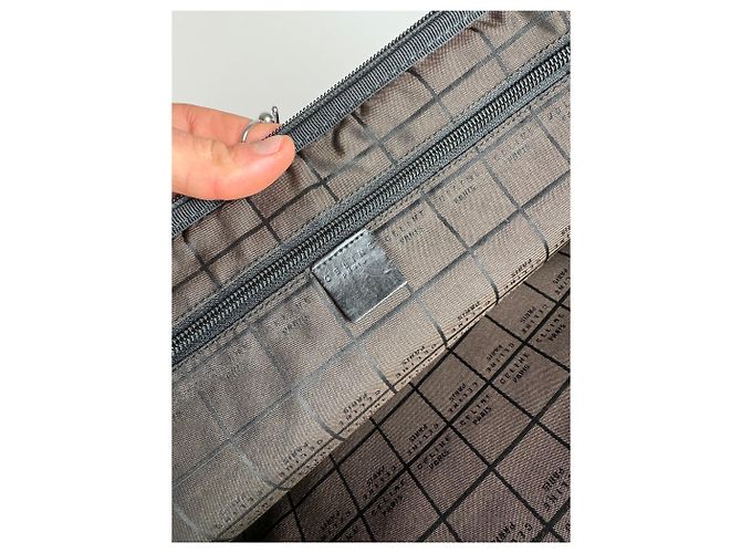 Triomphe Céline Clutch in pelle vintage Celine Paris nera Nero - vista 4