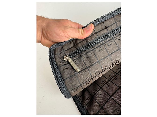 Triomphe Céline Clutch in pelle vintage Celine Paris nera Nero - vista 5