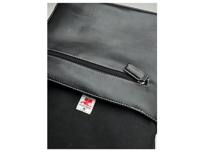 Vintage Courreges Paris Leder Tasche Schwarz - Ansicht 10
