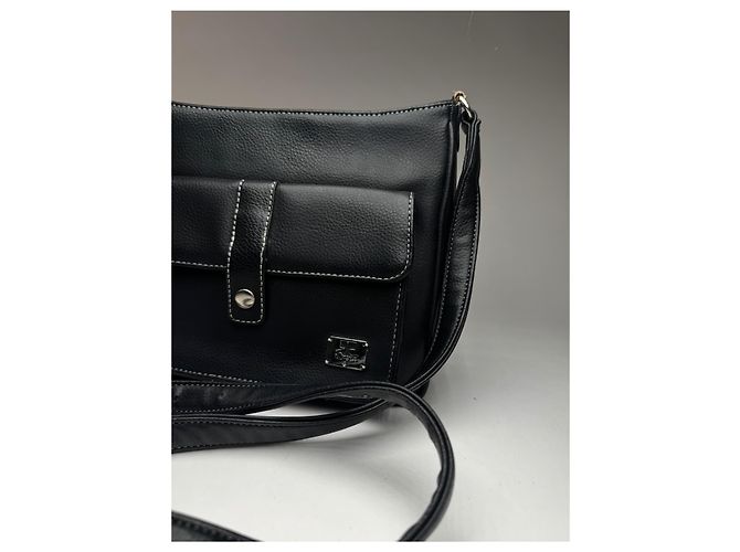 Vintage Courreges Paris Leder Tasche Schwarz - Ansicht 11