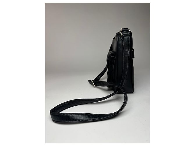 Vintage Courreges Paris Leder Tasche Schwarz - Ansicht 12