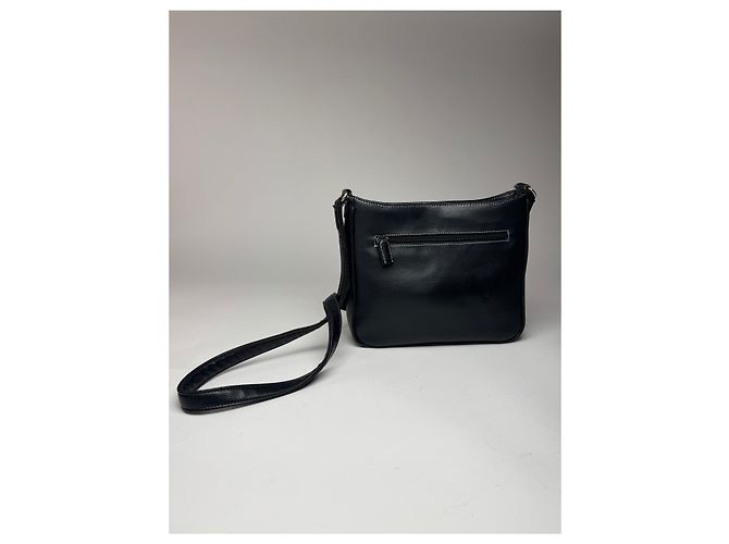 Vintage Courreges Paris Leder Tasche Schwarz - Ansicht 2