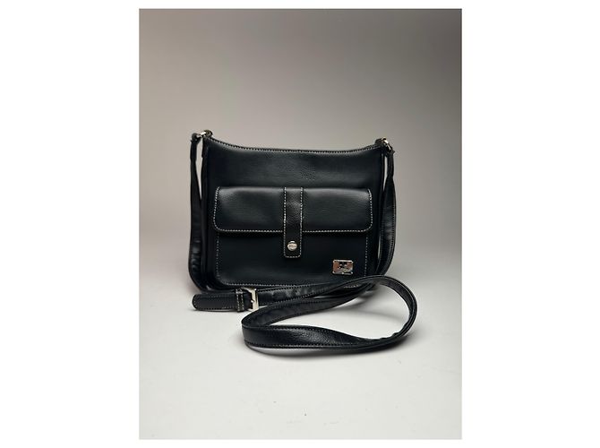 Vintage Courreges Paris Leder Tasche Schwarz - Ansicht 3