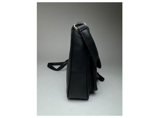 Vintage Courreges Paris Leder Tasche Schwarz - Ansicht 4
