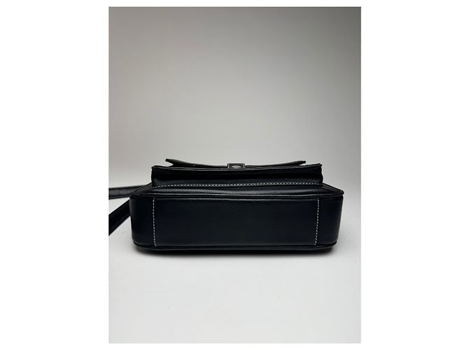 Vintage Courreges Paris Leder Tasche Schwarz - Ansicht 6