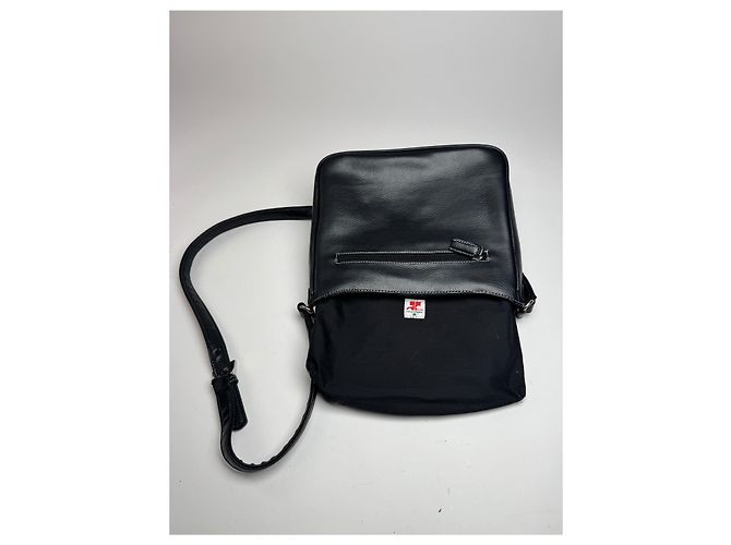 Vintage Courreges Paris Leder Tasche Schwarz - Ansicht 9